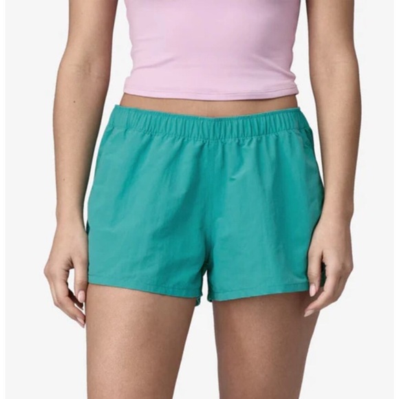 Patagonia Pants - Patagonia Mid Rise Barely Baggies Nylon Teal Blue Athletic Shorts Size Medium